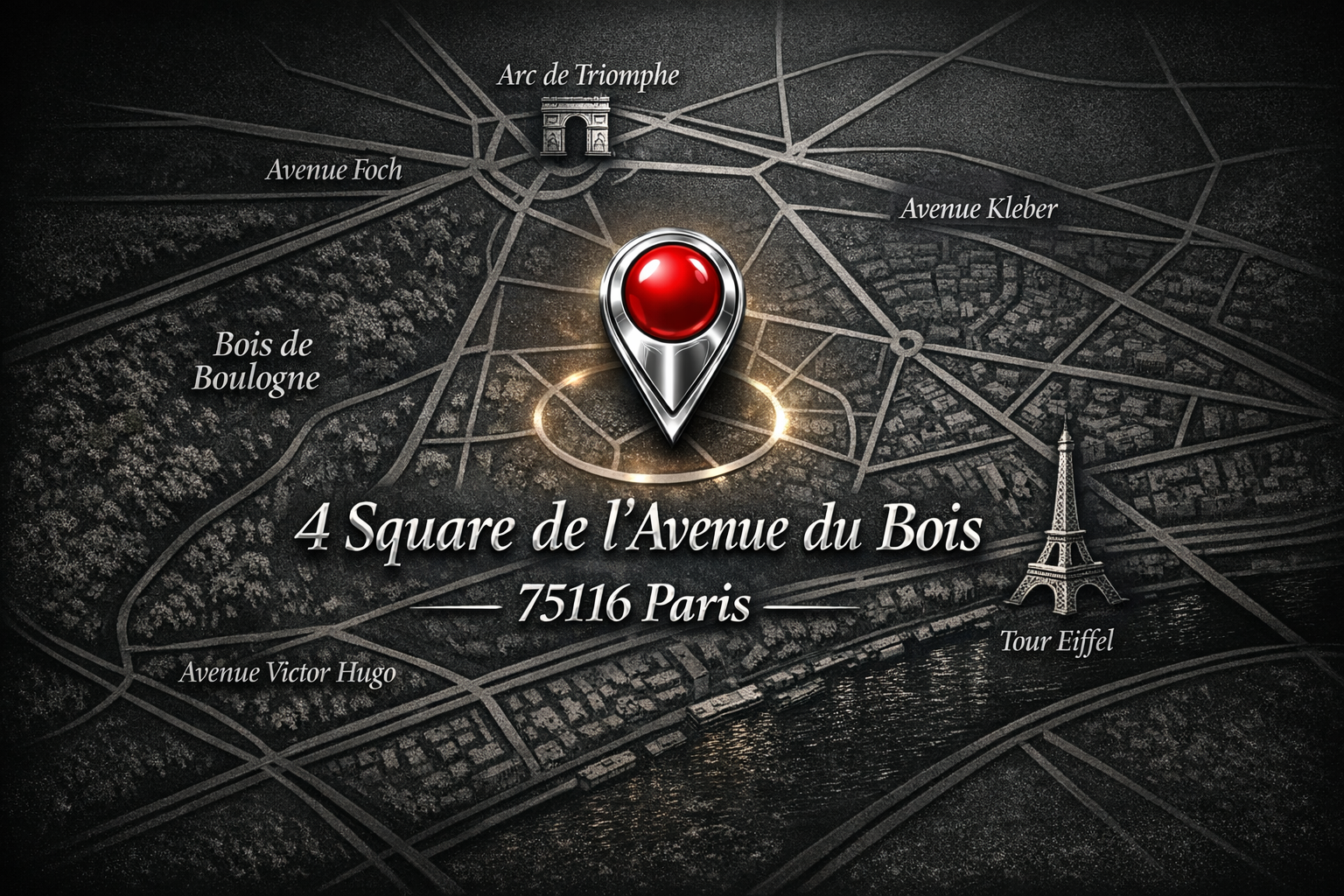 Localisation 4 Square de l'Avenue du Bois, 75116 Paris